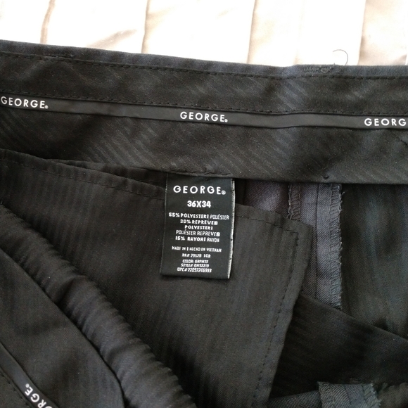 😀 GEORGE SLACKS DRESS MEN'S SIZE (36 x 34) PreOwned Color: Graphite - Picture 3 of 4